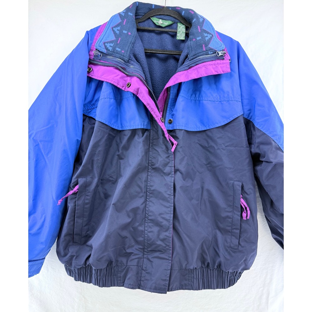 Vintage Hunt Club Womens 3in1 Jacket Blue Purple Fleece‎ Lined Size L